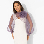 Болеро нарядное со съемным декором Деловой взгляд (сиреневое, с брошкой)