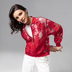 Бомбер с вышивкой Секрет смелости (красный)