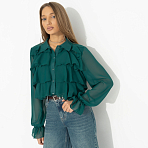 Блуза на пуговицах Гипнотический стиль (зеленая)