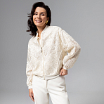 Бомбер с вышивкой Секрет смелости (айвори)