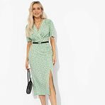 Платье из вискозы с драпировкой Амур настиг (зеленое)