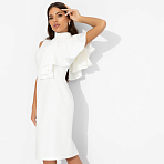 Платье-футляр со съемным воланом Разрешите пригласить (белое)