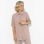 Рубашка из фактурной ткани Шёлковая уверенность (капучино)