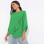 Блуза с воланом Я пришла блистать (изумрудная)