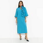 Платье со съемным объемным декором Сияние глянца (turquoise)