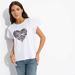 Футболка со спущенным плечом Оттенок настроения (heart)